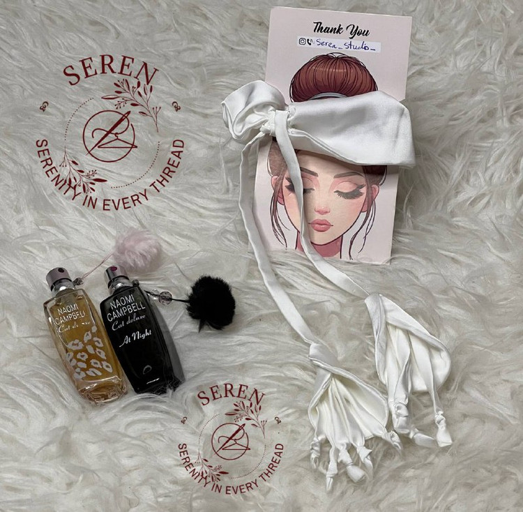 اسکرانچی ساتن لاله ، سفید