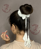 اسکرانچی ساتن لاله ، سفید