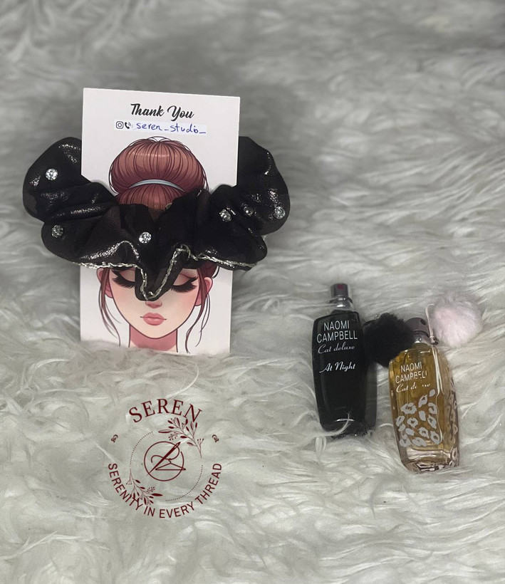 اسکرانچی چرم نگین دار